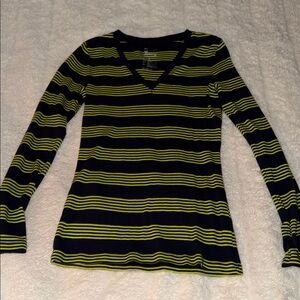GAP the bowery super soft v-neck Striped Long Sleeve Tee
